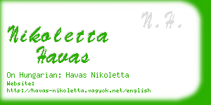 nikoletta havas business card